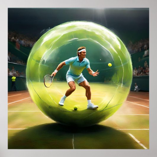 Tennisser op het veld, poster (Voorkant)