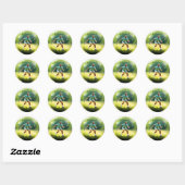 Tennisser op het veld, ronde sticker (Vel)