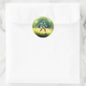 Tennisser op het veld, ronde sticker (Tas)