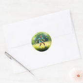 Tennisser op het veld, ronde sticker (Envelop)