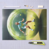 Tennisser op het veld, tissuepapier (Craft)