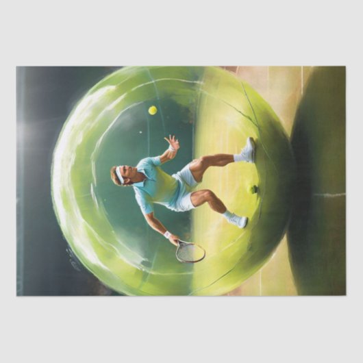 Tennisser op het veld, tissuepapier (Voorkant)