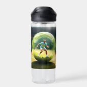 Tennisser op het veld, waterfles (Achterkant)