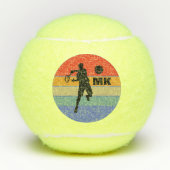 Tennisser Retro Big Bold Monogrammed Tennisballen (Voorkant)