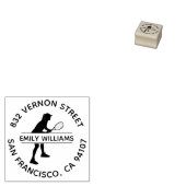 Tennisser Ronde retouradres Rubberen stempel (Gestempeld)