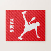 Tennisser; Scarlet Red Stripes Legpuzzel (Horizontaal)