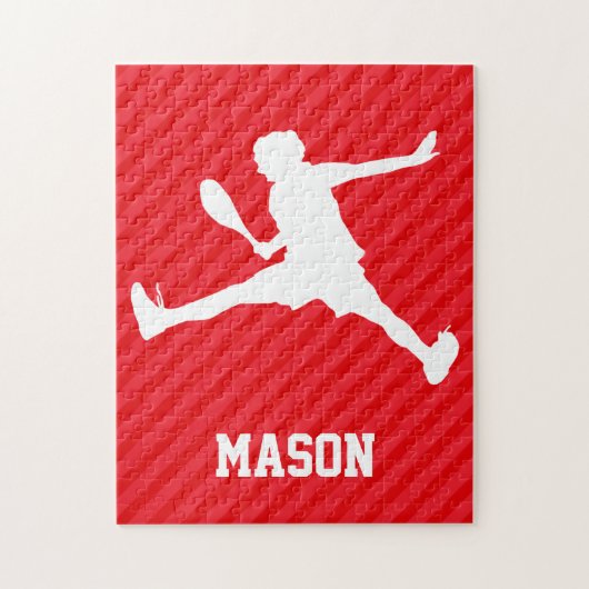 Tennisser; Scarlet Red Stripes Legpuzzel (Verticaal)