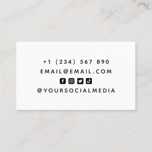 Tennisser Silhouette Zwart Wit Social Media Visitekaartje (Achterkant)