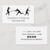 Tennisser Silhouette Zwart Wit Social Media Visitekaartje (Voorkant / Achterkant)