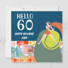 Tennisser speelt tennis 60e verjaardag