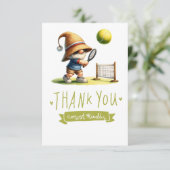 Tennisser speelt tennis bedankkaart (Staand voorkant)