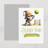 Tennisser speelt tennis bedankkaart (Voorkant / Achterkant)