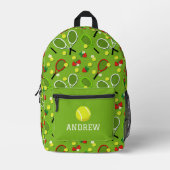 Tennisser Tennisrackets Patroon Bedrukte Rugzak (Voorkant)