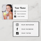 Tennisser Uw Fotocoach Atleet Instructeur Visitekaartje (Voorkant / Achterkant)