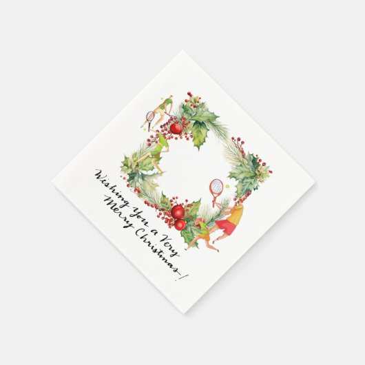 Tennisser voor Kerstfeest Servet (Hoek)