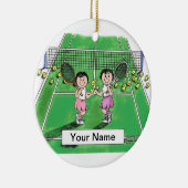 Tennissers - Vrouw & Vrouw Keramisch Ornament (Rechts)