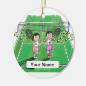 Tennissers - Vrouw & Vrouw Keramisch Ornament (Links)