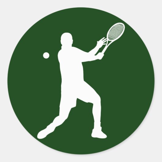 tennissilhouettes ronde sticker (Voorkant)