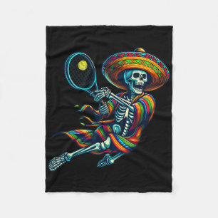 Tennisskelet Mexicaanse Sombrero Cinco de Mayo Ten Fleece Deken