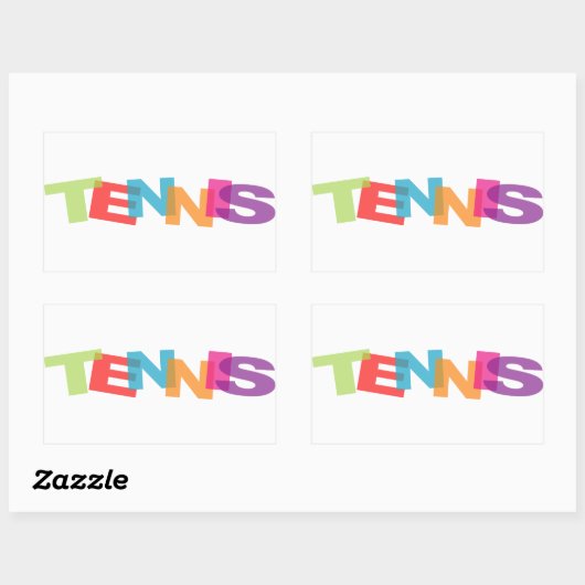 Tennisslogan Rechthoekige Sticker (Vel)