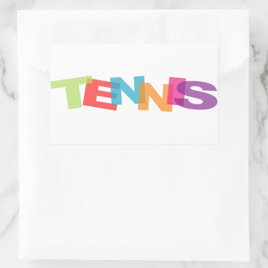 Tennisslogan Rechthoekige Sticker (Tas)