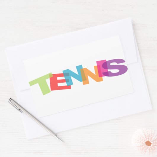 Tennisslogan Rechthoekige Sticker (Envelop)