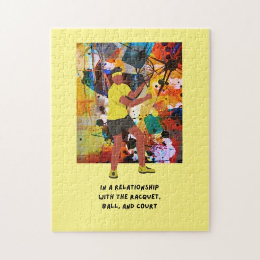 Tennisslogan voor speler legpuzzel (Verticaal)