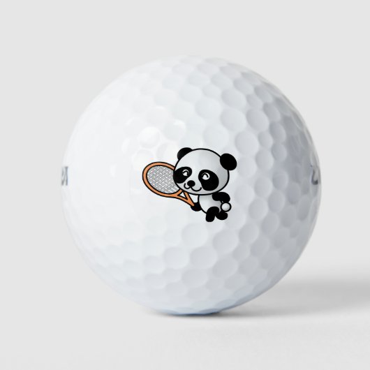 Tennisspelende Panda Golfballen (Voorkant)