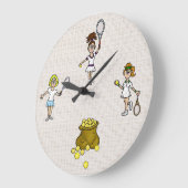 Tennisspelende Vrouwen Wandklok (Hoek)