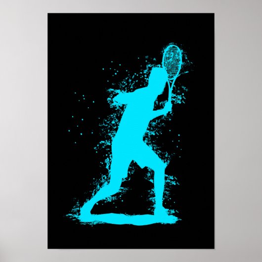 Tennisspeler - Abstracte Aquarel Kunst Poster (Voorkant)