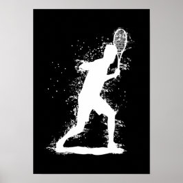 Tennisspeler - Abstracte Aquarel Kunst Poster