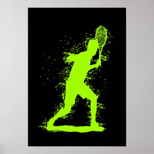 Tennisspeler - Abstracte Aquarel Kunst Poster (Voorkant)