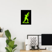 Tennisspeler - Abstracte Aquarel Kunst Poster (Thuiskantoor)