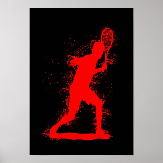 Tennisspeler - Abstracte Aquarel Kunst Poster (Voorkant)