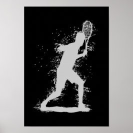 Tennisspeler - Abstracte Aquarel Kunst Poster