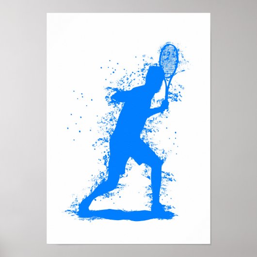 Tennisspeler - Abstracte Aquarel Kunst Poster (Voorkant)