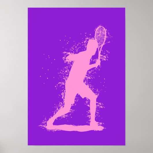 Tennisspeler - Abstracte Aquarel Kunst Poster (Voorkant)