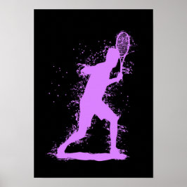 Tennisspeler - Abstracte Aquarel Kunst Poster