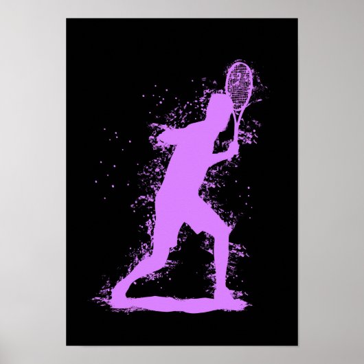 Tennisspeler - Abstracte Aquarel Kunst Poster (Voorkant)