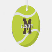 tennisspeler cadeautjes jongens gepersonaliseerd metalen ornament (Voorkant Rechts)