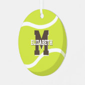 tennisspeler cadeautjes jongens gepersonaliseerd metalen ornament (Voorkant links)