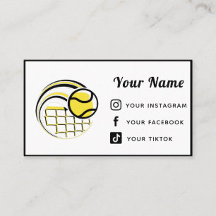 Tennisspeler Coach Club Moderne Sociale Media Spor Visitekaartje