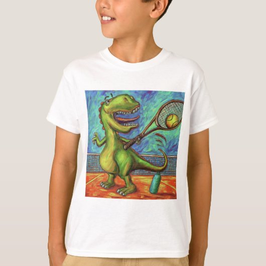 Tennisspeler Dino T-shirt (Voorkant)