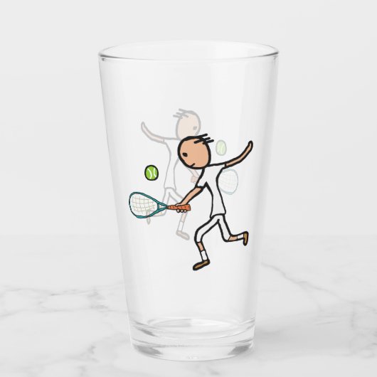 Tennisspeler Glas (Voorkant)