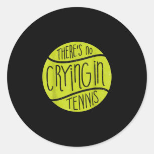 Tennisspeler huilende tennisbal grappig sport cade ronde sticker
