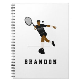 Tennisspeler Illustratie & Aangepaste Jongens Kind Notitieboek