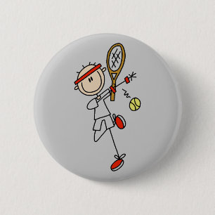 Tennisspeler met Racket T-shirts en Cadeaus Ronde Button 5,7 Cm
