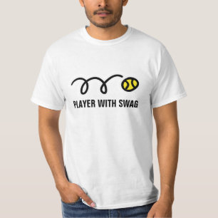 Tennisspeler met swag t-shirt