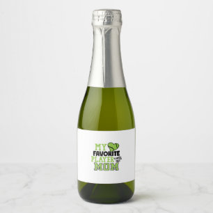 Tennisspeler Mijn favoriete speler noemt me mama Sparkling Wijnetiket
