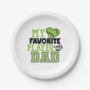 Tennisspeler Mijn favoriete speler noemt me papa Papieren Bordje